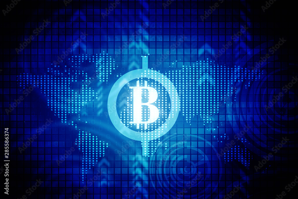 Obraz premium 2d rendering bitcoin sign currency