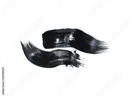 Texture brush strokes with black paint. Abstract black and white image for a background or substrate. macro shooting