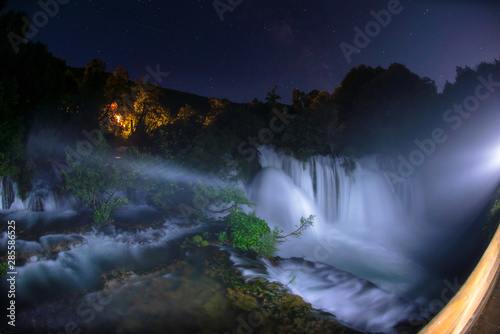 waterfalls in night