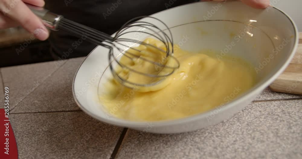 Eggs Whisked in Bowl Slow Mo