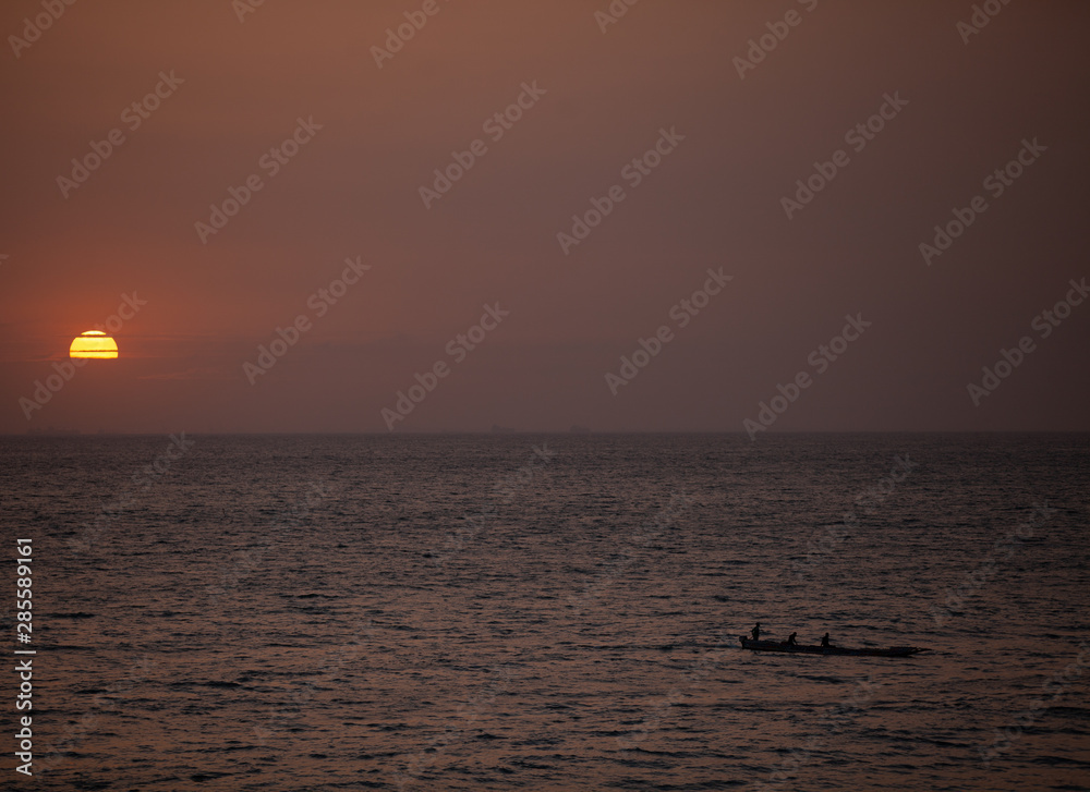 Naklejka premium le retour du pêcheur