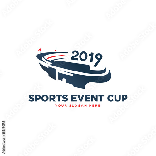 Stadium sport event tournament logo template