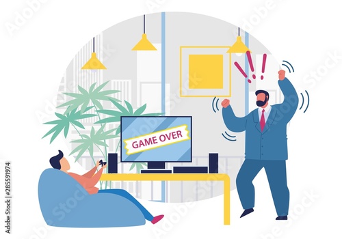 Bright Banner Game Over is Written on Screen.