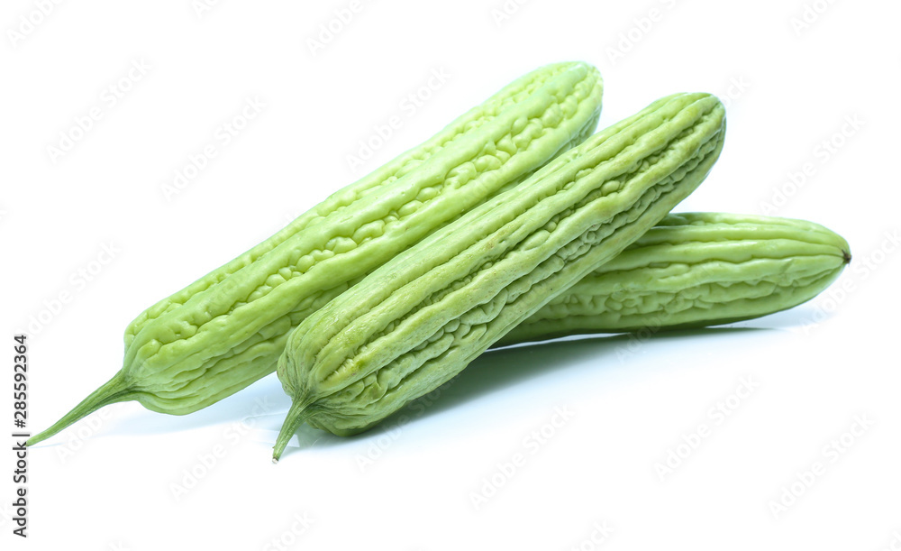 Bitter melon or Bitter gourd on white background Bitter melon or Bitter gourd on white background