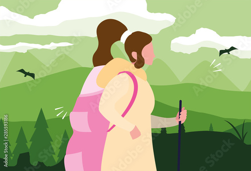 woman with backpack hiking wanderlust
