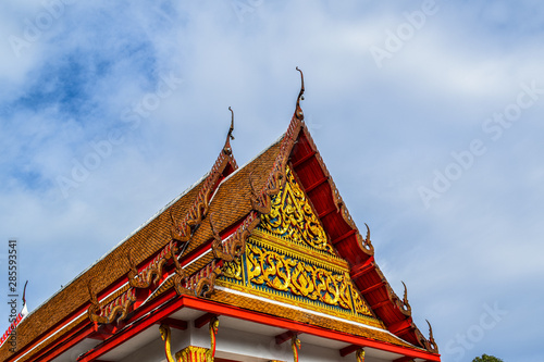 Lahan Temple, Bang Bua Thong, with the main Buddha image in the chapel is the Sukhothai Art Buddha image.