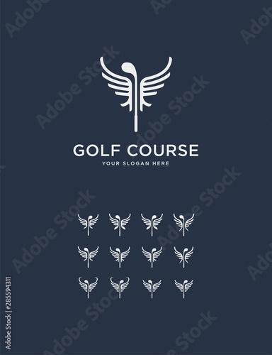 elegant golf emblem logo collection