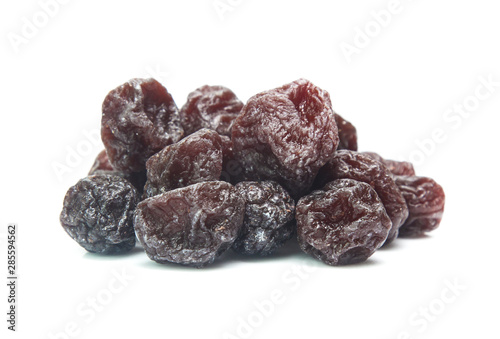 Dried plums isolated on white background