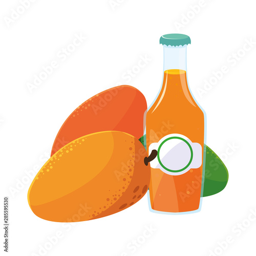 juice bottle fresh fruit mangoes