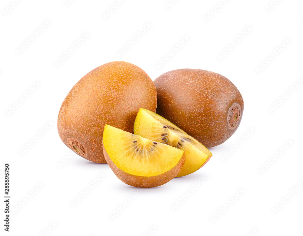yellow kiwi fruit on white background yellow kiwi fruit on white background