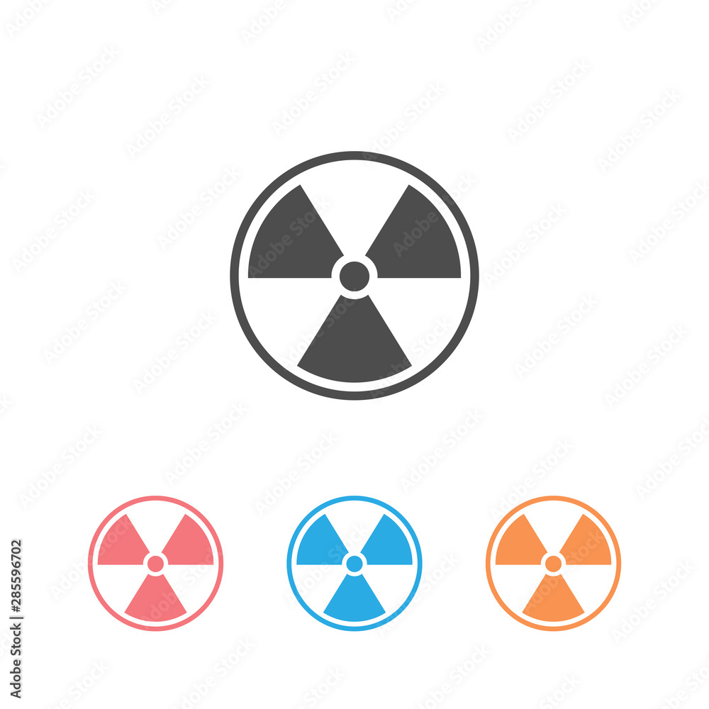 Radioactive icon set isolated on white background. Radioactive toxic symbol. Radiation Hazard sign. Vector Radioactive icon set isolated on white background. Radioactive toxic symbol. Radiation Hazard sign. Vector