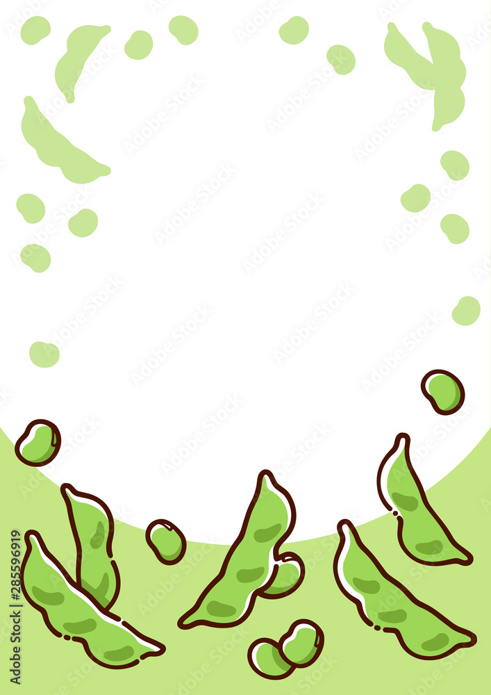 枝豆 可愛い手書きイラストの背景 Stock Vector Adobe Stock