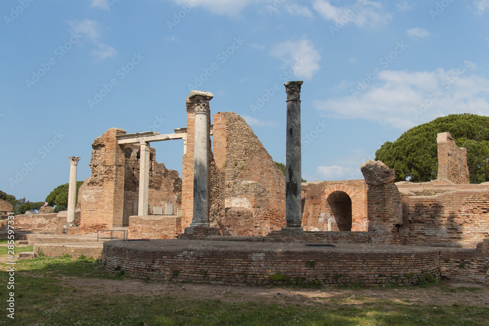 Terme del Foro in The Ancient Roman Port of Ostia Antica, Province of Rome, Lazio, Italy.