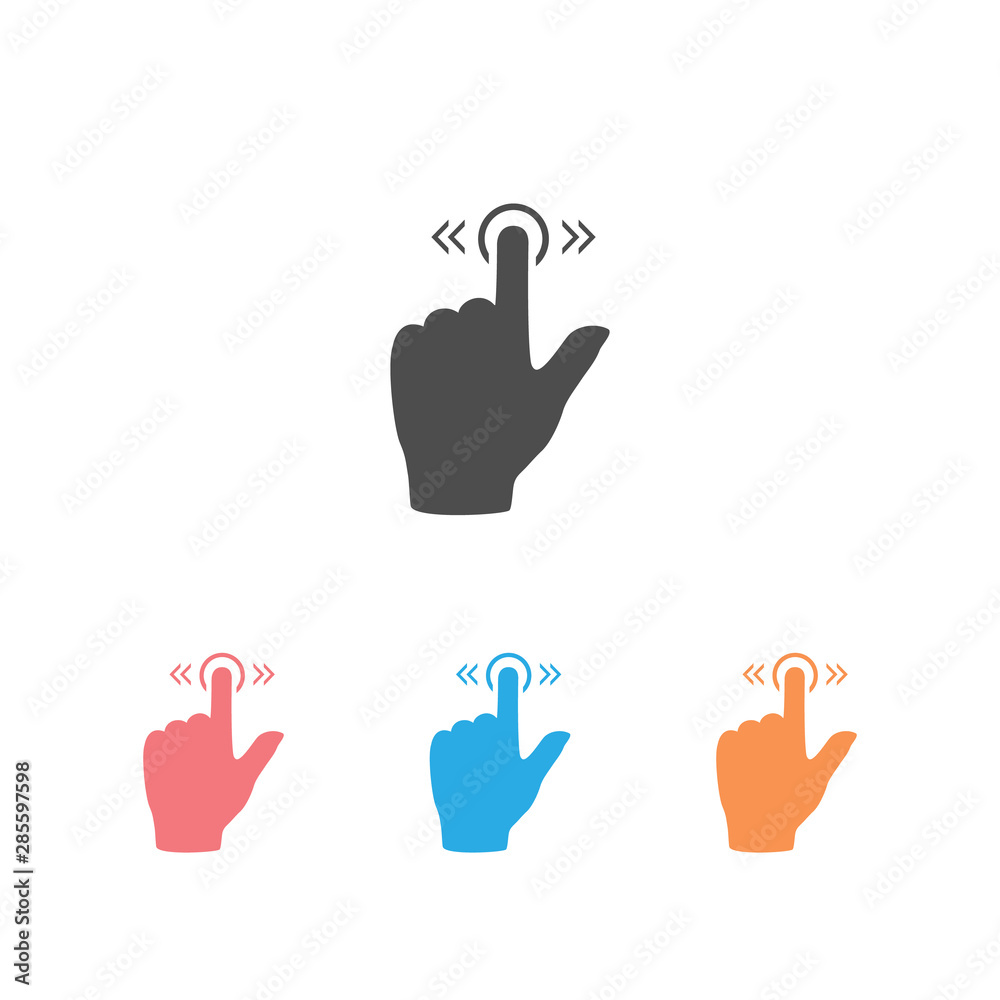 Fototapeta premium Slide icon set gesture on white. Vector isolated