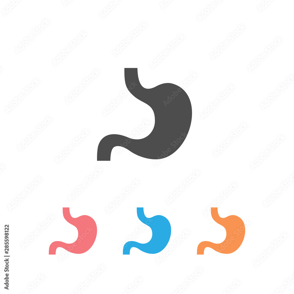 Stomach set Icon on white. Vector Illustration isolated