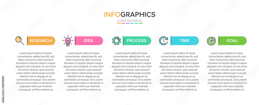 Infographic design with icons and 5 options or steps. Thin line vector. Infographics business concept. Can be used for info graphics, flow charts, presentations, web sites, banners, printed materials. Infographic design with icons and 5 options or steps. Thin line vector. Infographics business concept. Can be used for info graphics, flow charts, presentations, web sites, banners, printed materials.