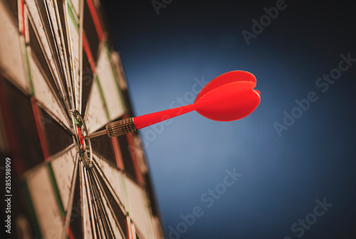 Red dart in the center of a target