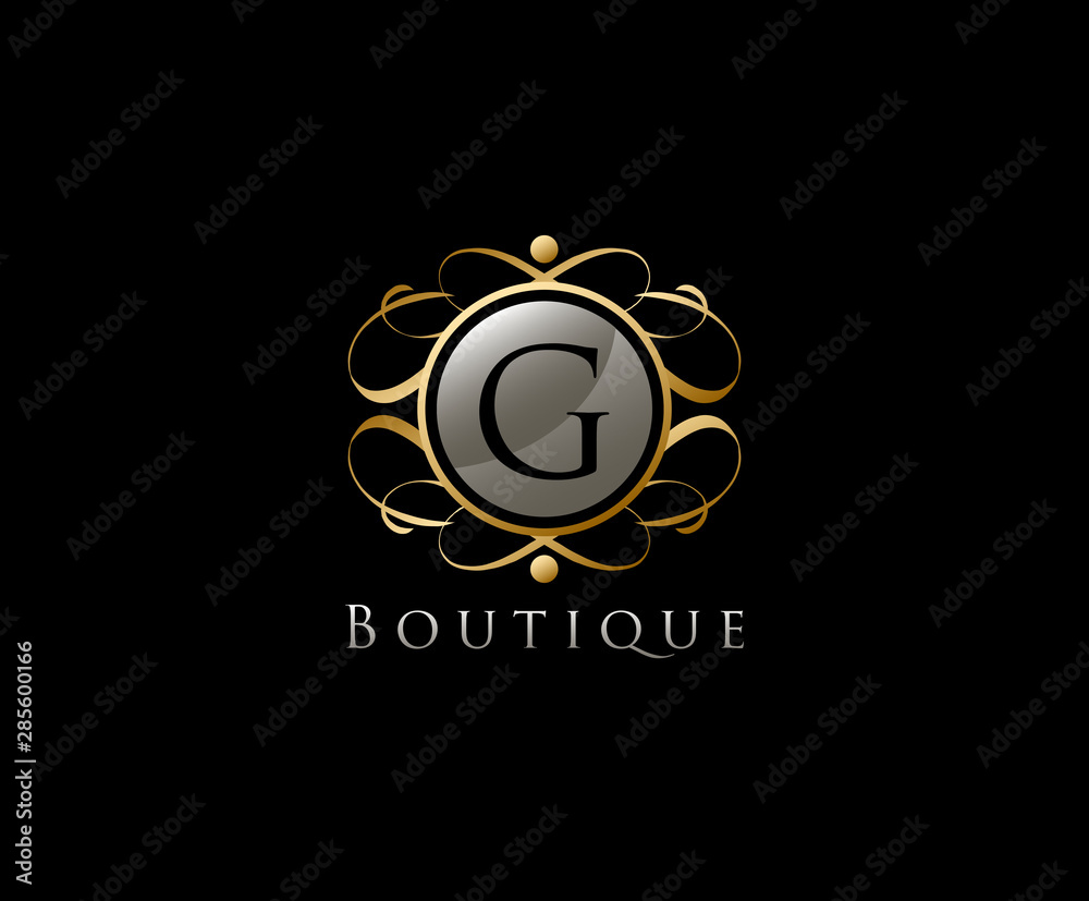 Fototapeta premium Royal Boutique Letter G Logo Icon in Gold Color.