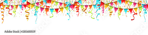 seamless colored confetti  streamers and garlands background