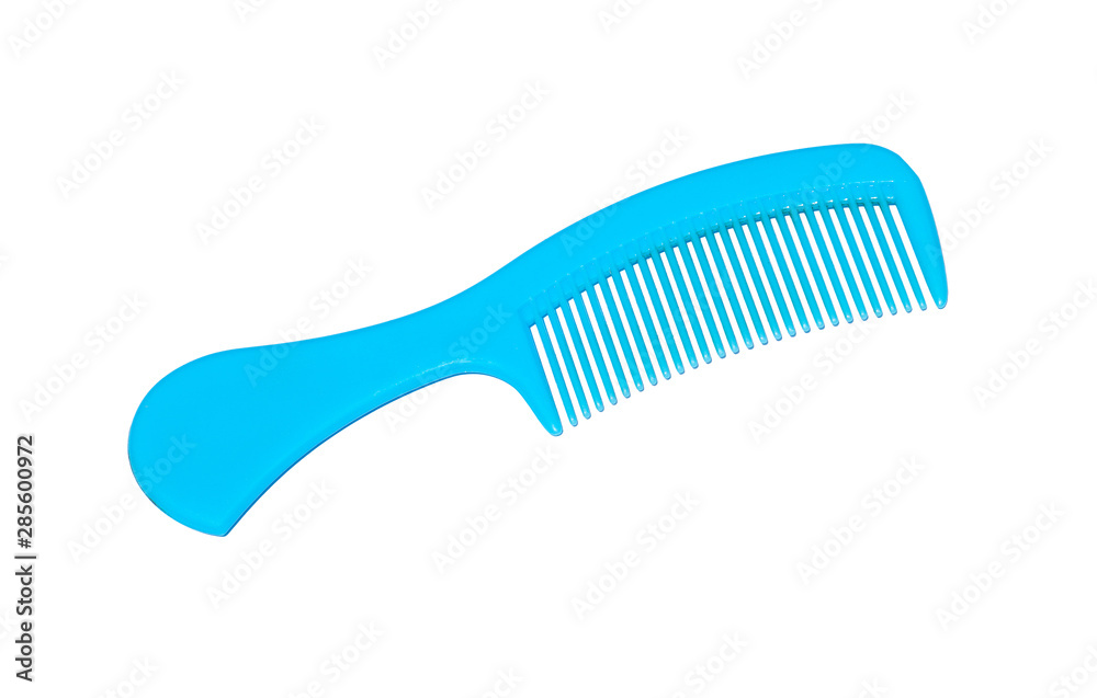Blue hair comb isolated on white background Blue hair comb isolated on white background