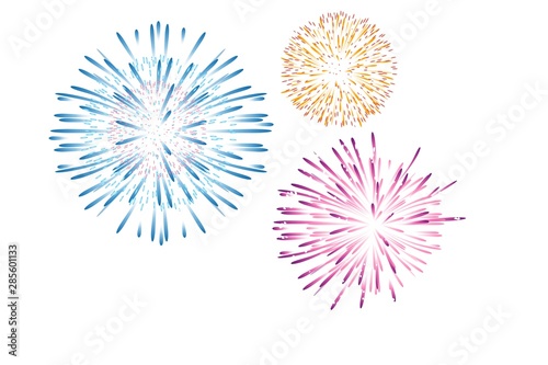 abstract background with fireworks on white photo