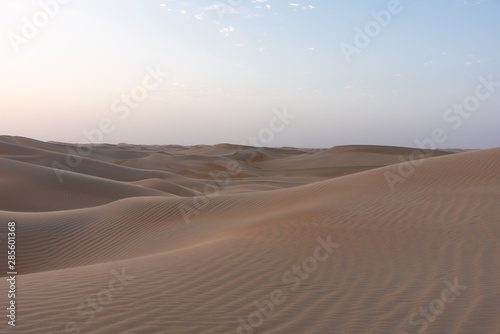 Arabische Sandw  ste bei Sonnenaufgang