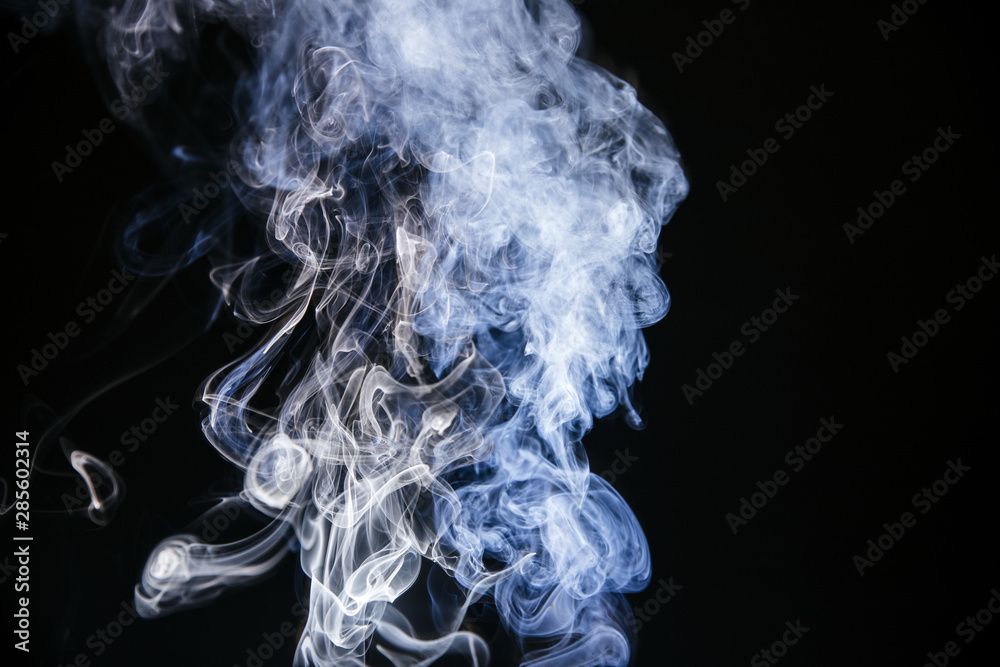 Blue wavy smoke on black background Blue wavy smoke on black background