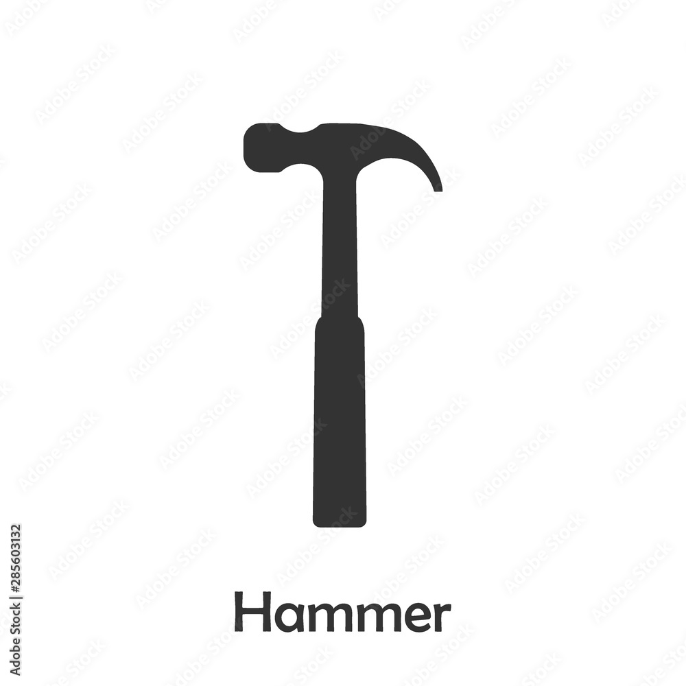 Hammer in cartoon style, construction card for kid, preschool activity for children, vector illustration Hammer in cartoon style, construction card for kid, preschool activity for children, vector illustration