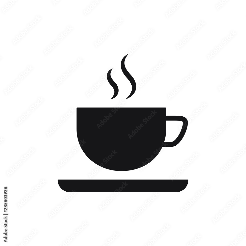 Cup of coffee or tea with steam vector icon. Cup of coffee or tea with steam vector icon.