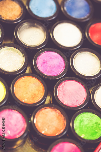multicolor glitter used for mails art and photographed from above
