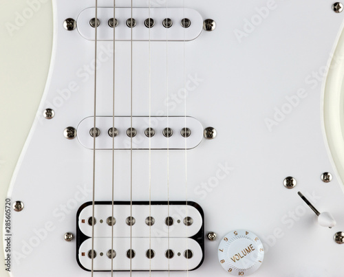 Partial Electric Guitar Body and Pick Ups Close Up