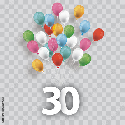 Colored Transparent Balloons Bunch 30