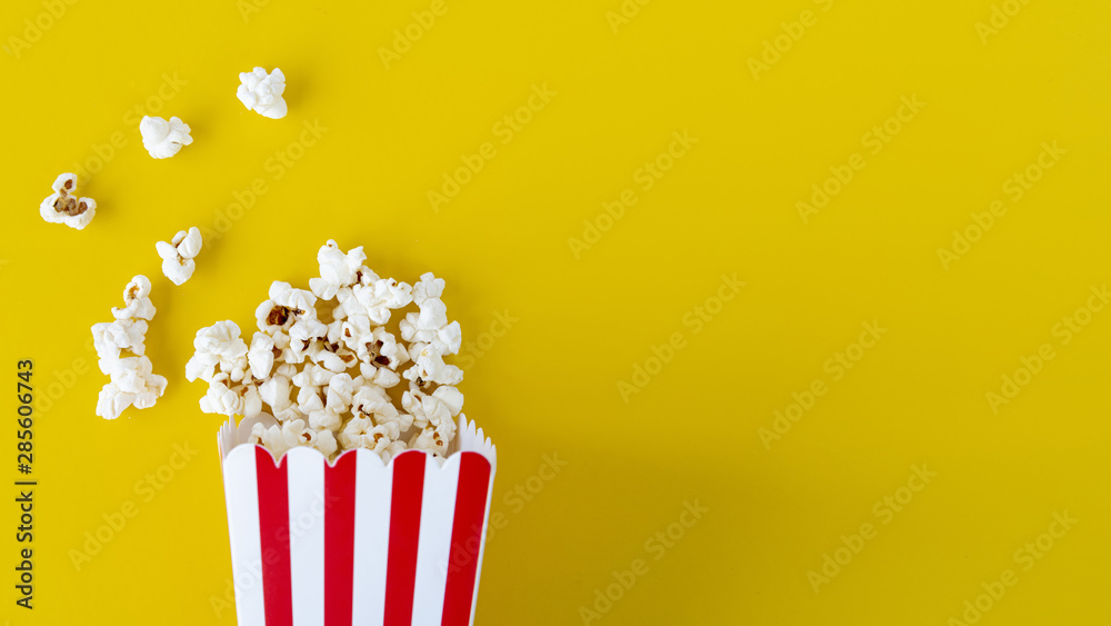 Top view popcorn with copy space