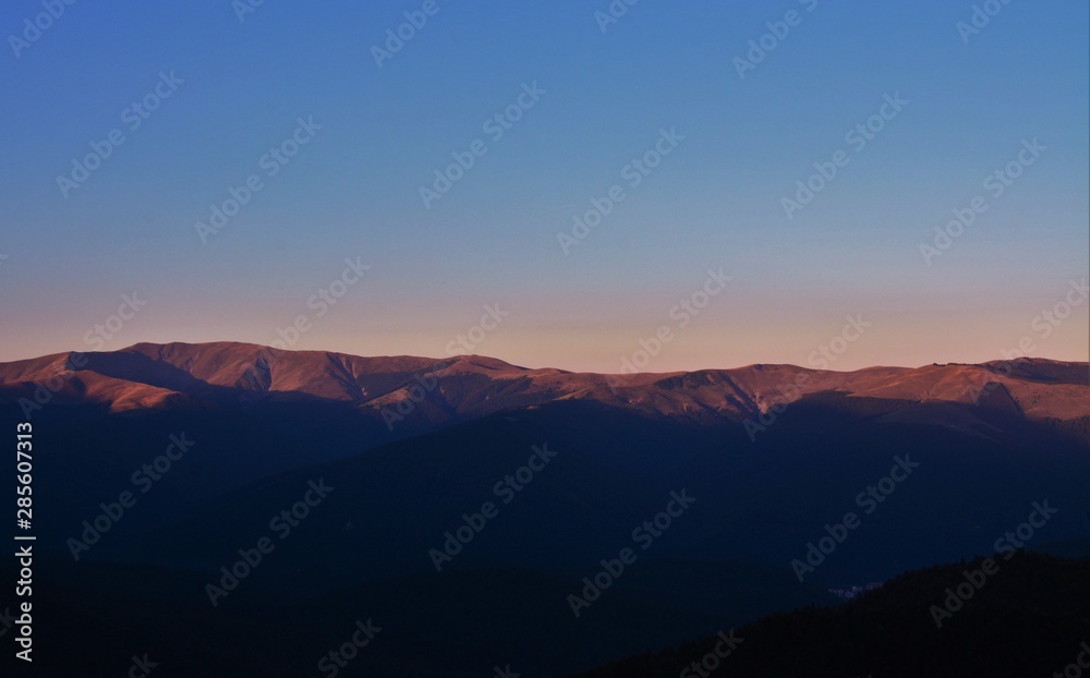 in the evening on the Bucegi mountains