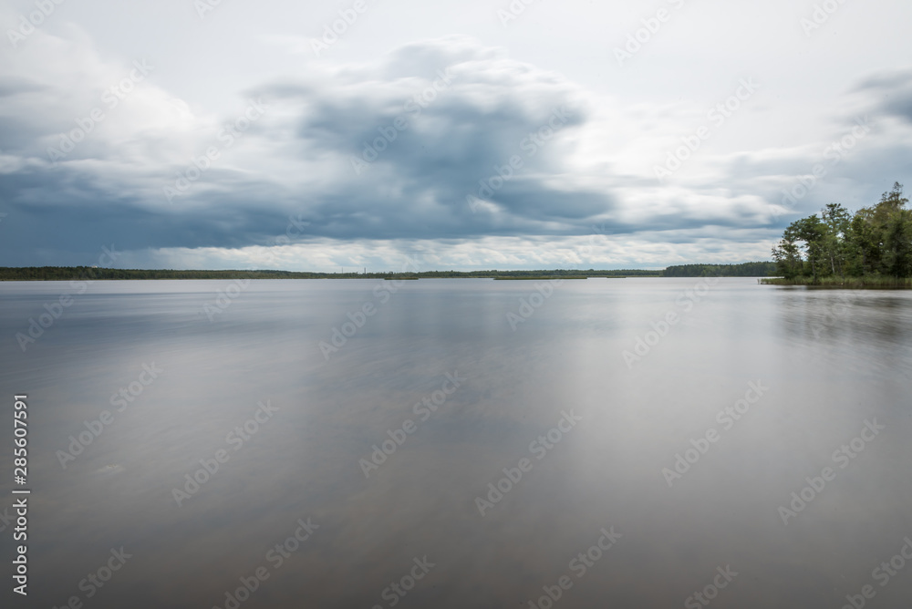 Long Exposure of a Lake in Latvia on a Cloudy Day