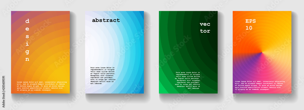 Set of abstract background with circles and curves. Wavy shapes with gradient. Modern minimal design. Set of abstract background with circles and curves. Wavy shapes with gradient. Modern minimal design.