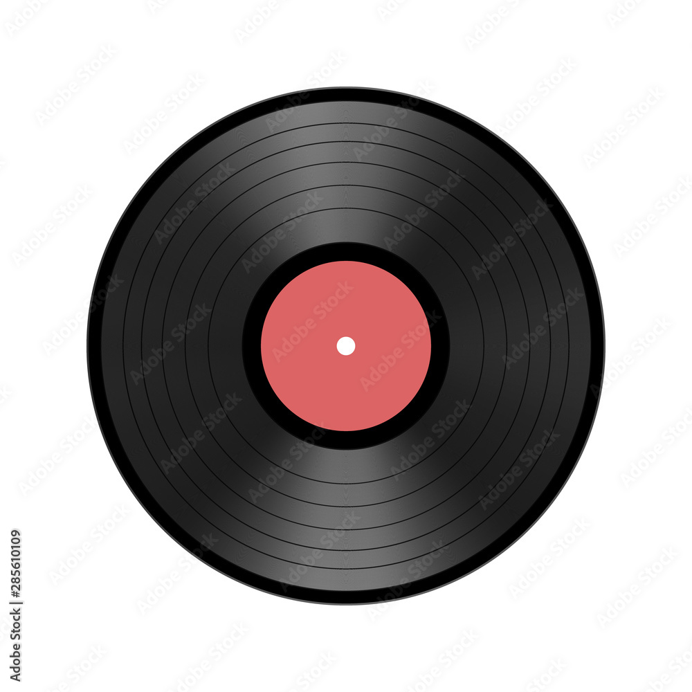 realistic LP vinyl disc isolated on white background realistic LP vinyl disc isolated on white background