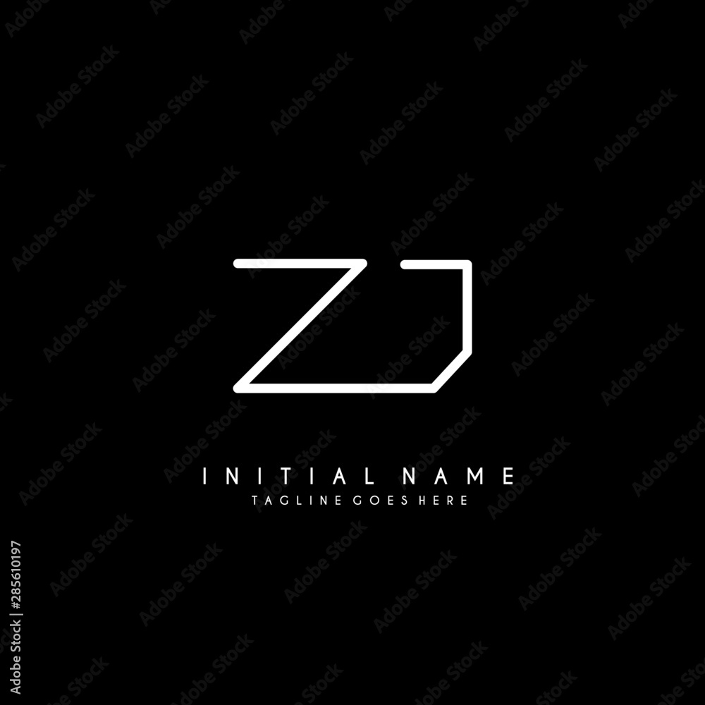 Initial Z J ZJ minimalist modern logo identity vector Initial Z J ZJ minimalist modern logo identity vector
