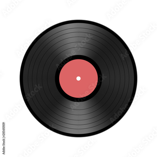 realistic LP vinyl disc isolated on white background