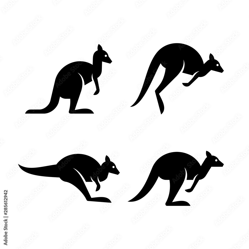 Set of Kangaroo logo. Icon design. Template elements