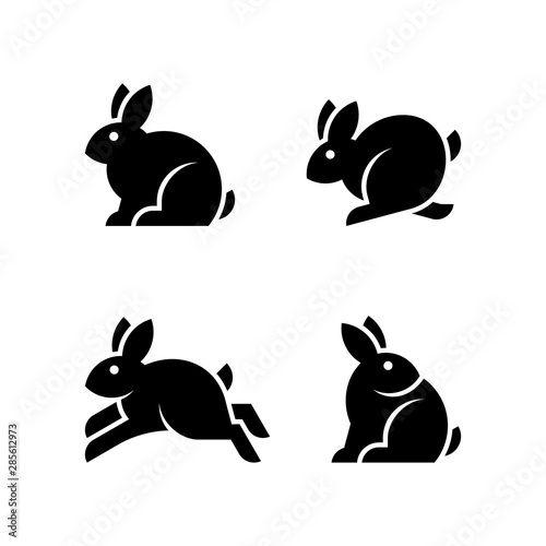 Set of Rabbit logo. Icon design. Template elements