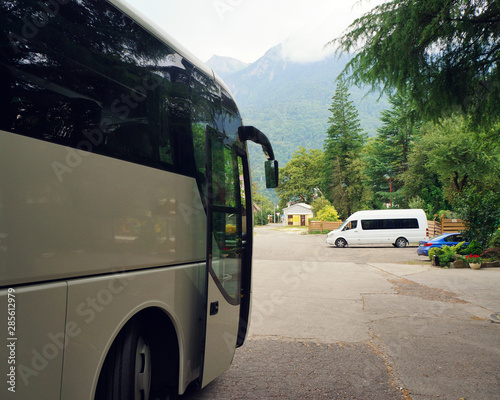 tourist bus in the mountains