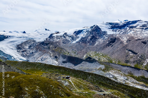 Panorama view of Matterhorn and Weisshorn