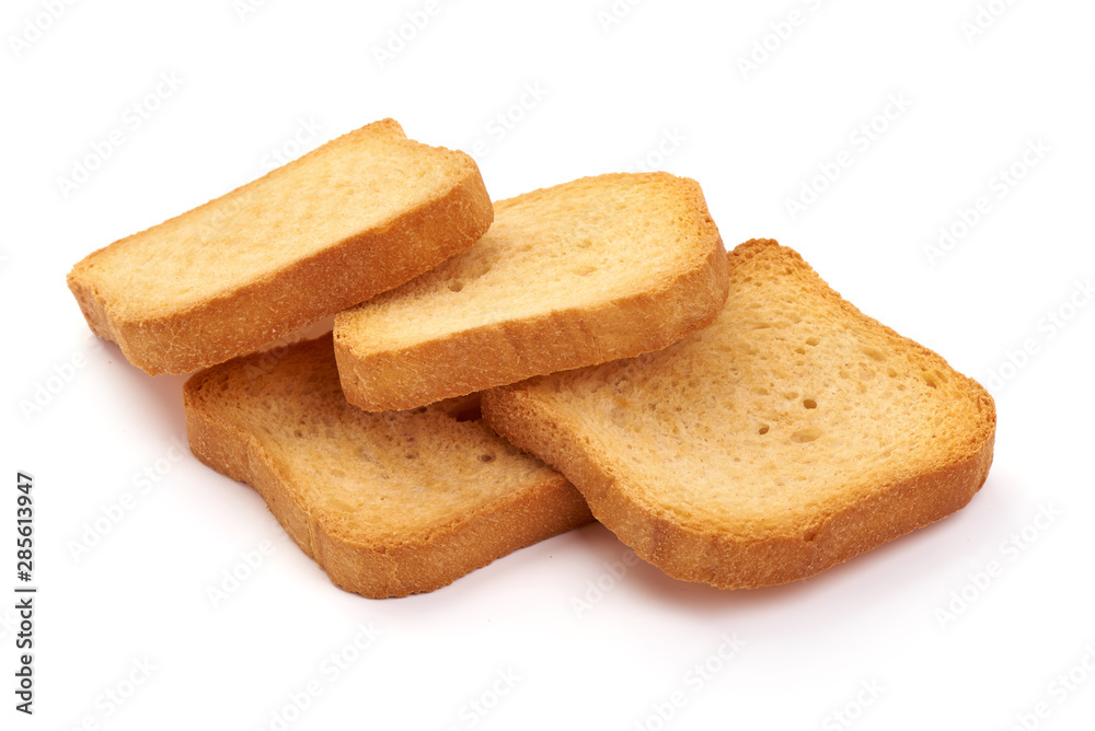 Roasted toast bread, isolated on white background Roasted toast bread, isolated on white background