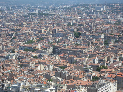 Fototapeta Naklejka Na Ścianę i Meble -  View of Marseille from Notre Dame de la Garde Cathedral, Provence France