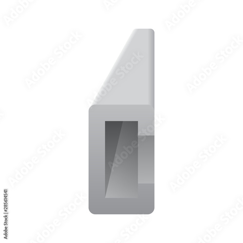 Steel product vector icon. C profile shape. That alloy of iron from steel production industry and metallurgy used as beam, bar, frame, girder, structure in engineering, construction building material.