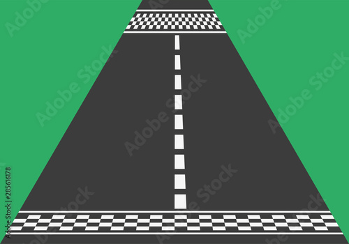 Pista de carreras de coches con meta.