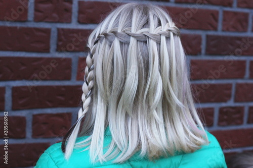 Girl with waterfall braid in her hair