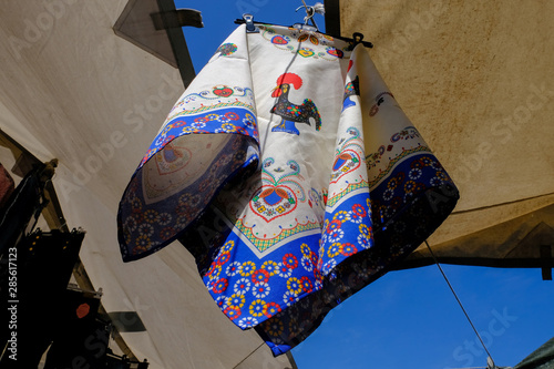 Pañuelo típico portugués con el Gallo de Barcelos. Portugués. photo