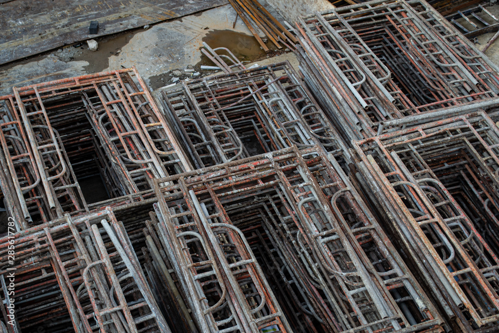  scaffolding frames in construction site